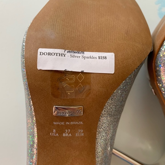 Prom Brazil Made Silver Sparkle Leather Shoes Pumps - Picture 5 of 7